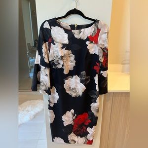 Beautiful black floral dress .Calvin Klein size 6